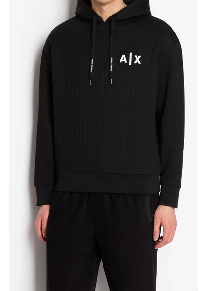 Erkek Kapüşonlu Sweatshirt-Siyah