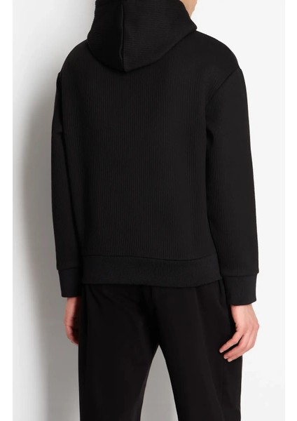 Erkek Kapüşonlu Sweatshirt-Siyah