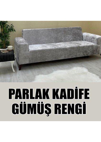 Parlak Kadife Kumaş Üçlü & Çekyat Koltuk Kılıfı