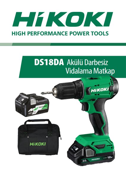 DS18DA 18 V 5.0 Ah Akülü Darbesiz Vidalama Matkap