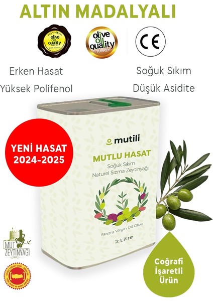 Soğuk Sıkım Zeytinyağı 2 Lt Yeni Sezon Zeytinyağı Mut Zeytinyağı Mutlu Hasat