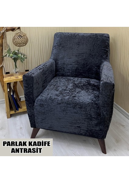 Parlak Kadife Kumaş Tekli Koltuk & Berjer Koltuk Kılıfı