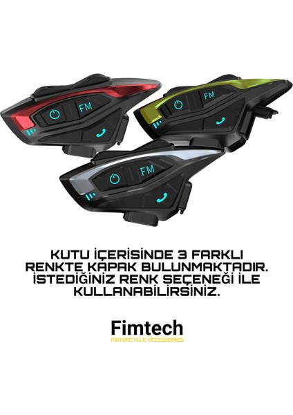 2 Kişilik Motosiklet Kask Interkom Bluetooth Intercom Kulaklık Seti FIM02