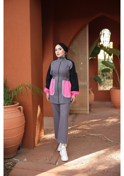 Tesettür Eşofman Takımı Fermuarlı 460 modelleri