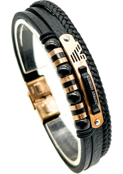 Çelik ve Deri Hasır Örme Erkek Bileklik fiyatları