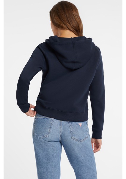 Kadın Fermuarlı Sweatshirt - Lacivert