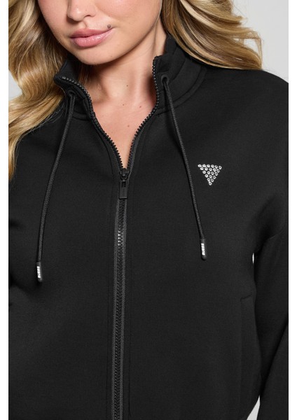 Kadın Fermuarlı Sweatshirt - Siyah fırsatları