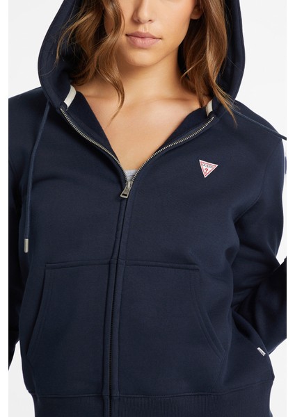 Kadın Fermuarlı Sweatshirt - Lacivert indirimleri