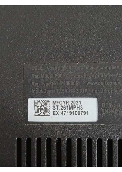 Dell Vostro 3500 S/n 261MPH3 Alt Kasa modelleri
