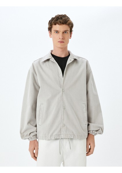 Gömlek Yaka Yıkamalı Çıtçıt Düğmeli Cep Detaylı Pamuklu Oversize Kot Ceket modelleri