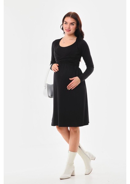 Hamile Emzire Özellikli Uzun Kol Elbise fiyatları