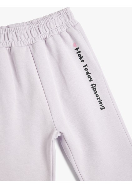 Jogger Eşofman Altı Beli Lastikli Pamuklu Şardonlu