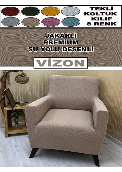 Pamuklu Su Yolu Jakarlı Kumaş 1 Adet Tekli & Berjer Koltuk Kılıfı, Kumaşımız Yakma Terletme Yapmaz