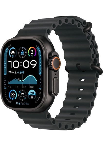 Apple Watch 10 Serisi 46MM Redclick Krd-75 Terletmez Dalgalı Tasarım Silikon Kordon