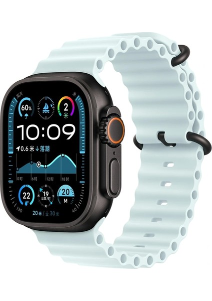 Apple Watch 10 Serisi 46MM Redclick Krd-75 Terletmez Dalgalı Tasarım Silikon Kordon