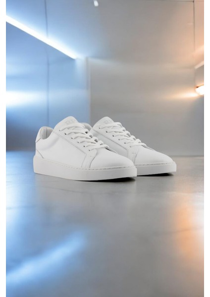 Hakiki Deri Beyaz Sneaker Erkek Spor Ayakkabı 220-04