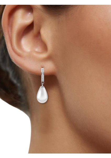 Şık ve Zarif 925 Ayar Tamtur Beyaz Inci Gümüş Küpe modelleri