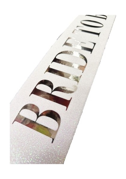 Beyaz Gümüş Bride To Be Simli Kuşak Kemer 10 cm modelleri