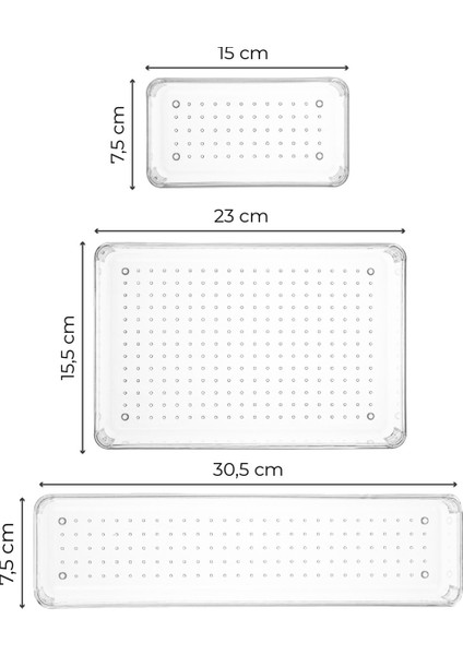 7li Şeffaf Çekmece Içi Modüler Düzenleyici Organizer