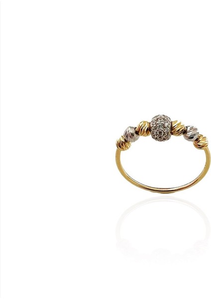 İki Renkli Dorika Toplu Altın Yüzük