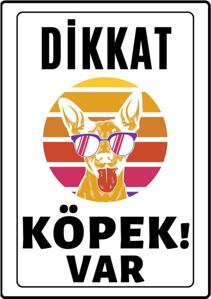 Dikkat Köpek Var Uyarı Ikaz Levhası Pvc Kaplama A4 Güneş