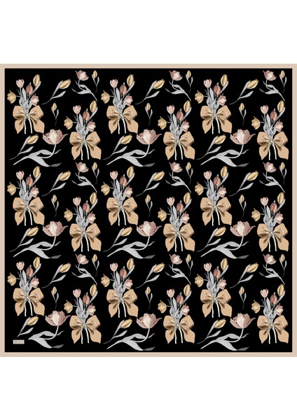 Twill Ipek Eşarp - 4037-86 Siyah