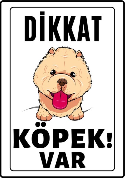 Dikkat Köpek Var Uyarı Ikaz Levhası Pvc Kaplama A4 Krem