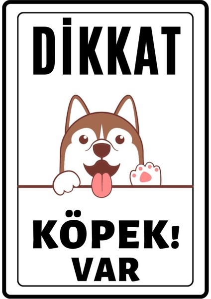 Dikkat Köpek Var Uyarı Ikaz Levhası Pvc Kaplama A4 Kurt