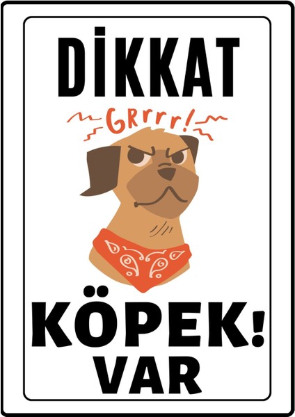 Dikkat Köpek Var Uyarı Ikaz Levhası Pvc Kaplama A4 Sinirli