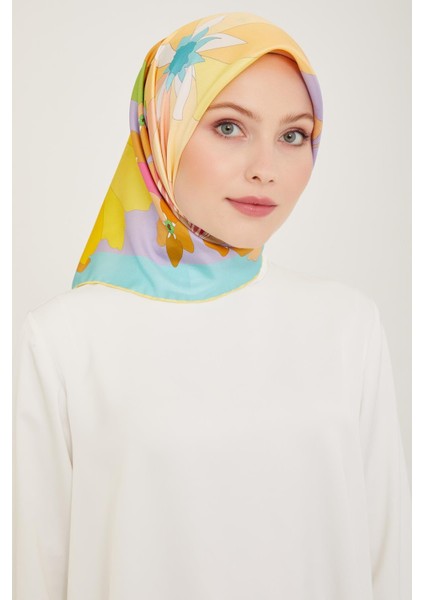 Twill Ipek Eşarp - 4011-54 Sarı