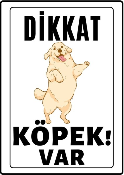 Dikkat Köpek Var Uyarı Ikaz Levhası Pvc Kaplama A4 Afacan