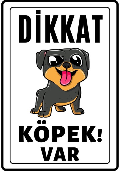 Dikkat Köpek Var Uyarı Ikaz Levhası Pvc Kaplama A4 Black Dogs