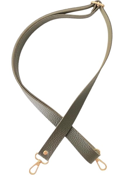 Sürgü Tokalı Ayarlanabilir Çanta Askısı 135 Cm* 2.5 cm Haki Renk Altın Kancalı