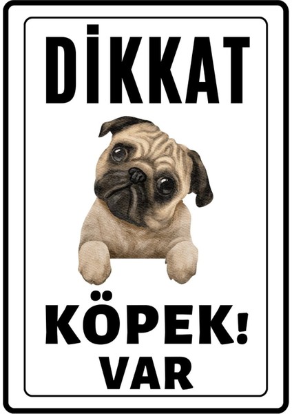 Dikkat Köpek Var Uyarı Ikaz Levhası Pvc Kaplama A4 Minik