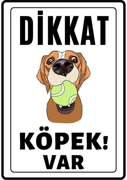 Dikkat Köpek Var Uyarı Ikaz Levhası Pvc Kaplama A4 Oyun Sever