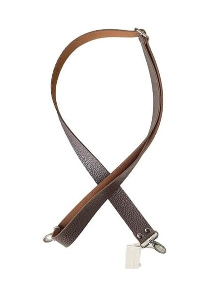 Sürgü Tokalı Ayarlanabilir Çanta Askısı 135 Cm* 3 cm Kahve Renk Krom Kancalı