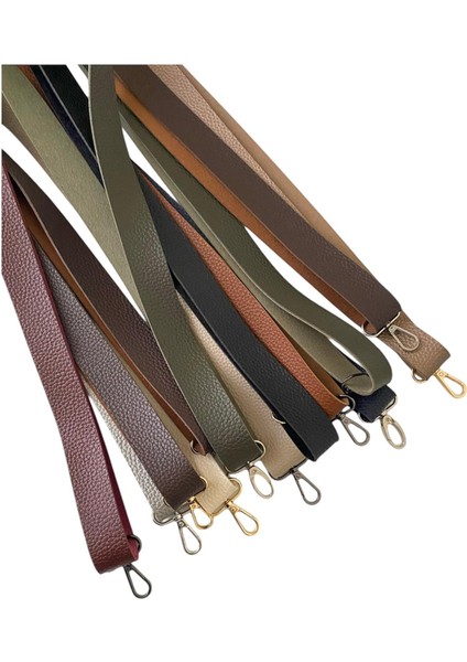 Sürgü Tokalı Ayarlanabilir Çanta Askısı 135 Cm* 3 cm Kahve Renk Krom Kancalı