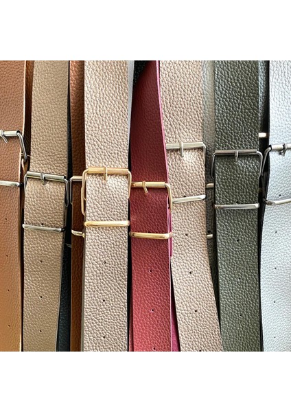 Kemer Tokalı Ayarlanabilir Çanta Askısı 130 Cm* 4 cm Haki Renk Gümüş Kancalı fiyatları