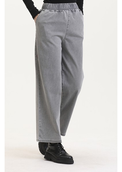 Beli Lastikli Kot Pantolon 9633-02 Füme