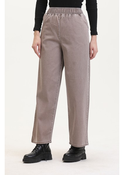 Beli Lastikli Kot Pantolon 9633-07 Açık Kahve fiyatları