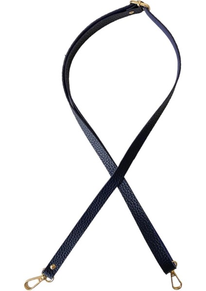 Sürgü Tokalı Ayarlanabilir Çanta Askısı 135 Cm* 1.5 Cm Lacivert Renk Altın Kancalı