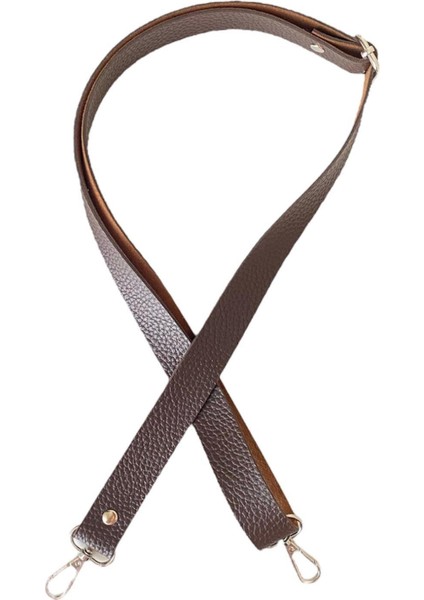 Sürgü Tokalı Ayarlanabilir Çanta Askısı 135 Cm* 2.5 cm Kahve Renk Gümüş Kancalı