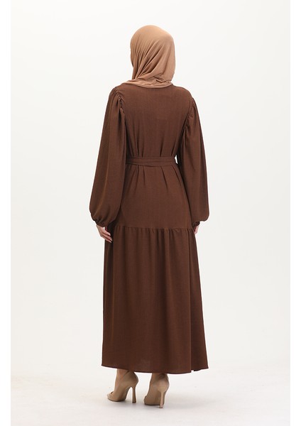 Balon Kollu Ferace 1026-05 Kahverengi indirimleri