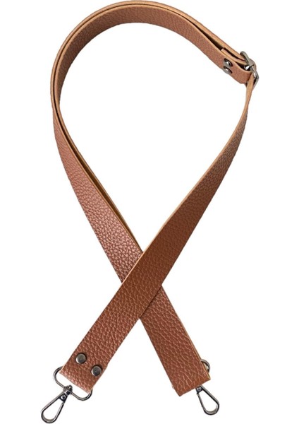 Sürgü Tokalı Ayarlanabilir Çanta Askısı 135 Cm* 3 cm Taba Renk Krom Kancalı