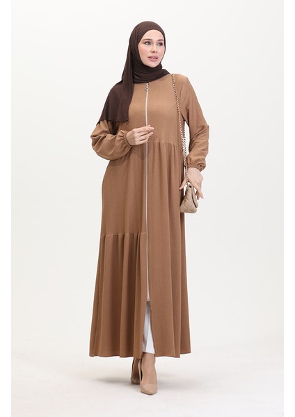 Büzgülü Ferace 1027-06 Vizon