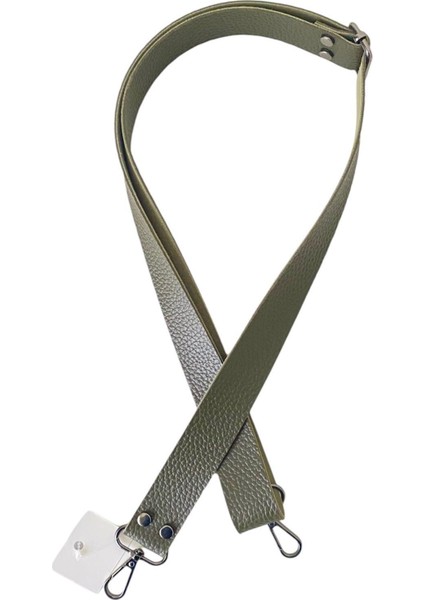 Sürgü Tokalı Ayarlanabilir Çanta Askısı 135 Cm* 3 cm Haki Renk Krom Kancalı