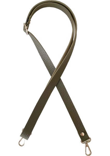Sürgü Tokalı Ayarlanabilir Çanta Askısı 135 Cm* 2 cm Haki Renk Gümüş Kancalı