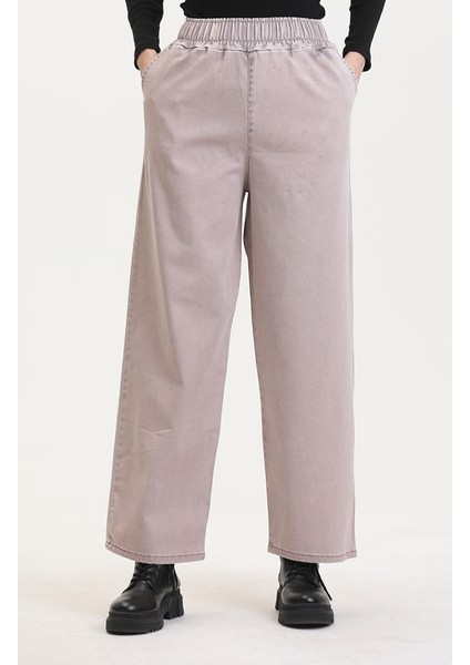 Beli Lastikli Kot Pantolon 9633-03 Pudra