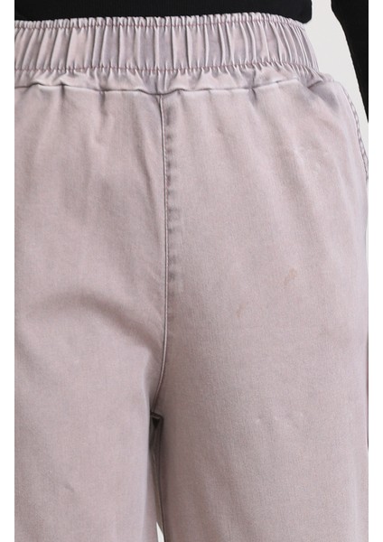 Beli Lastikli Kot Pantolon 9633-03 Pudra modelleri