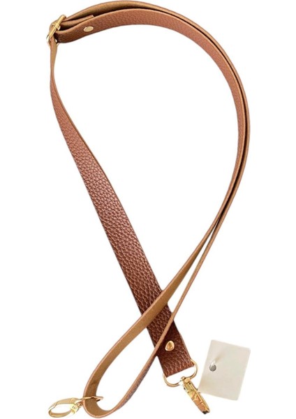 Sürgü Tokalı Ayarlanabilir Çanta Askısı 135 Cm* 2.5 cm Taba Renk Altın Kancalı